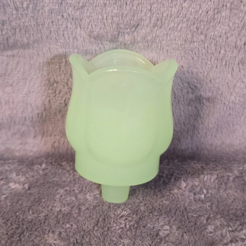 Vintage Jadeite Tulip Votive Candle Holders With Peg Base Set Of Two